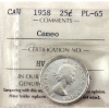 Image 1 : 25-cent 1958 ICCS PL65 Cameo