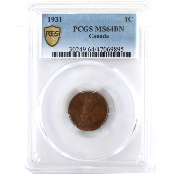 1-cent 1931 PCGS MS64 Brown