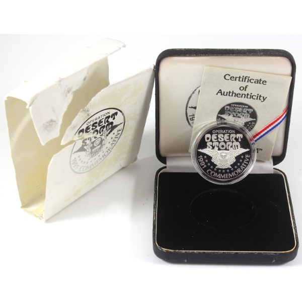 1oz USA 1991 Operation Desert Storm Commemorative .999 Fine Silver (Tax Exempt)