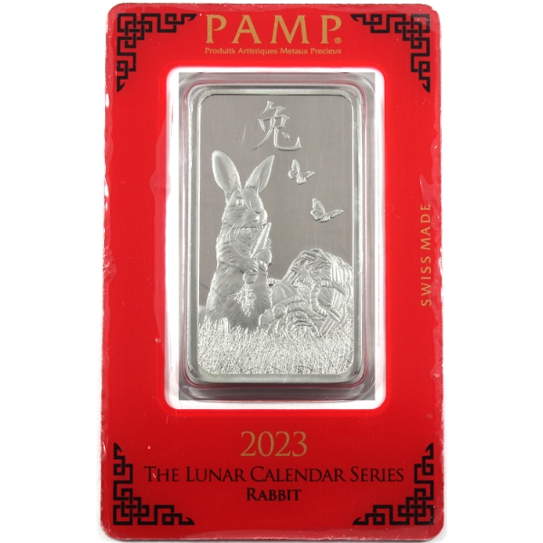 10g PAMP Suisse Year of the Rabbit .999 Fine Silver Bar (Tax Exempt)