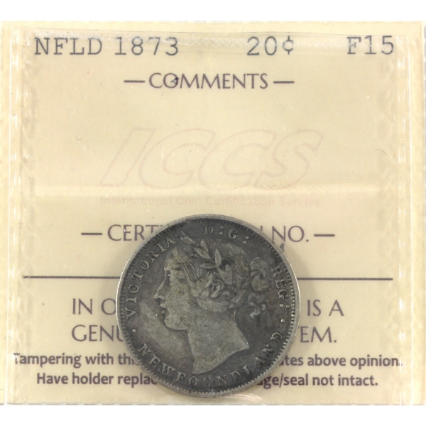Newfoundland 20-cent 1873 ICCS F15