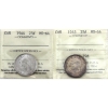 Image 1 : 25-cent 1944 & 1945 ICCS MS64. 2pcs