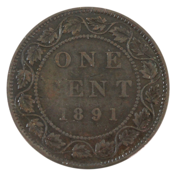 1-cent 1891 SD SL Obv. 3 Fine (residue)