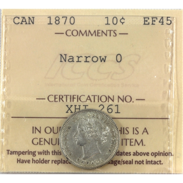 10-cent 1870 Narrow 0 ICCS EF45