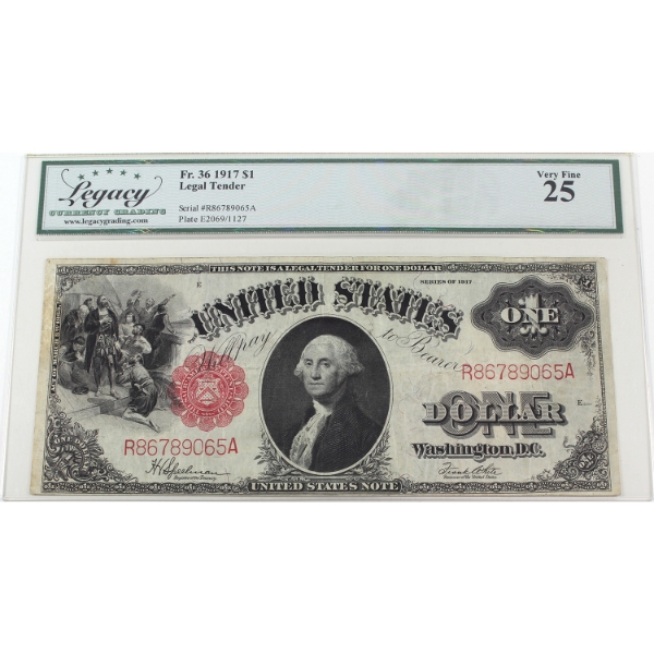 USA 1917 FR-36 $1 Legacy VF25 Speelman-White SN: R86789065A