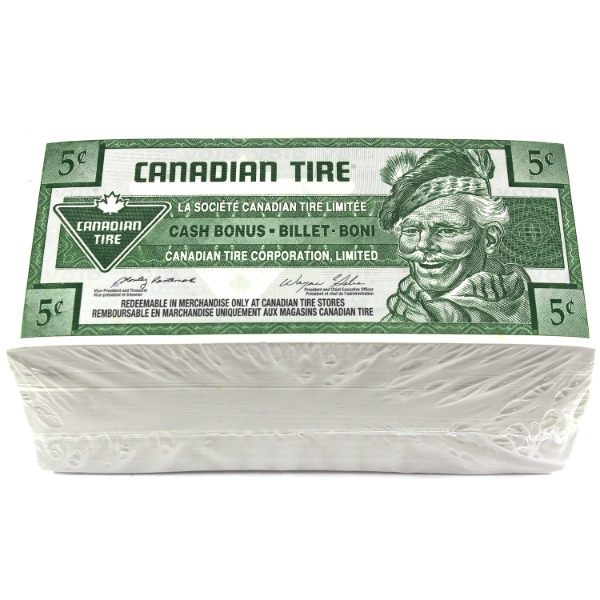 Canadian Tire 2006 1/2 Brick of 500 Unopened; Sealed 5-cent Coupons. 500pcs