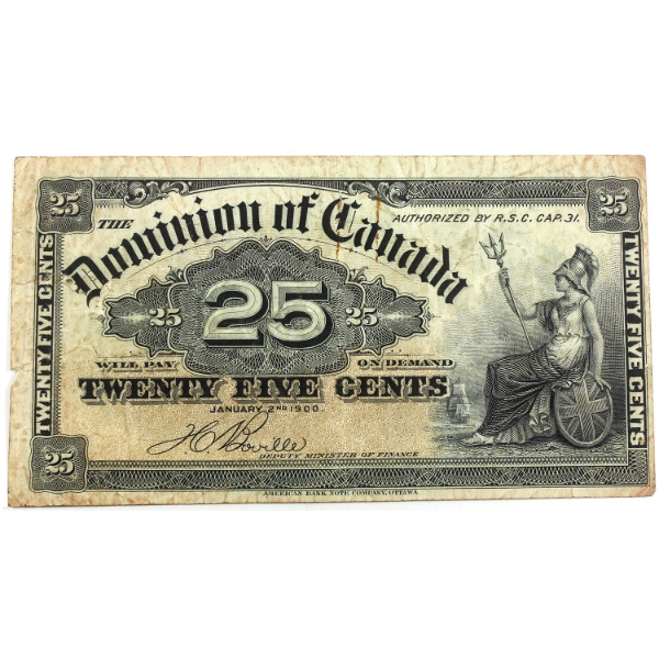 DC-15b 1900 25-cent Shinplaster VF Boville