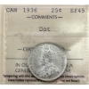 Image 1 : 25-cent 1936 Dot ICCS EF45. Almost full white coin