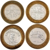Image 2 : $10 Limited Edition .999 Fine Silver Casino Gaming Tokens. 4pcs. (Tax Exempt)