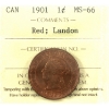 Image 1 : 1-cent 1901 ICCS MS66 Red; Landon