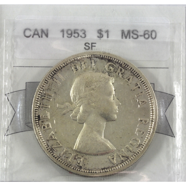 Silver $1 1953 SF CMG Certified MS60