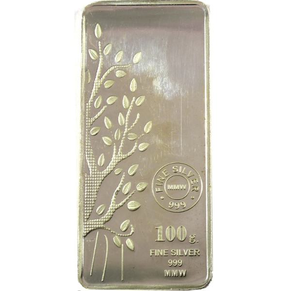 100g MMW Banyan Tree .999 Fine Silver Bar (Tax Exempt)
