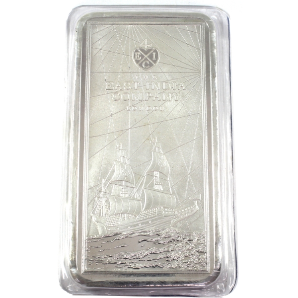 250g St. Helena 2021 10 Pounds East India Company London .999 Fine Silver Bar (Tax Exempt)