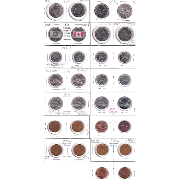 Mixed Denomination Error Varieties 1947-2015. 30pcs.