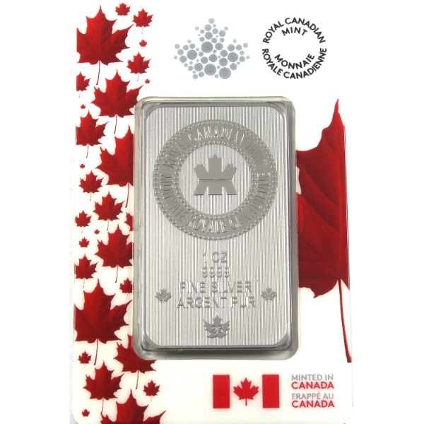 1oz RCM 2025 Premium Bullion .9999 Fine Silver Bar in Proudly Canadian Packaging (Tax Exempt)