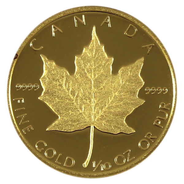 1/10oz 1989 $5 GML .9999 Fine Proof Gold Coin (Tax Exempt)