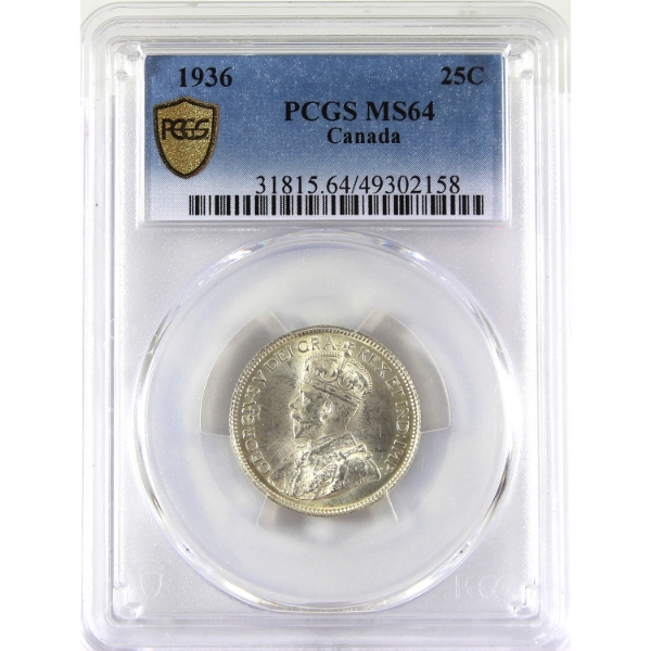 25-cent 1936 PCGS MS64