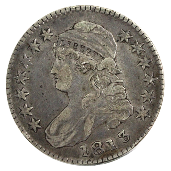 USA Silver 1813 Capped Bust Half Dollar VF-EF (Scratched)