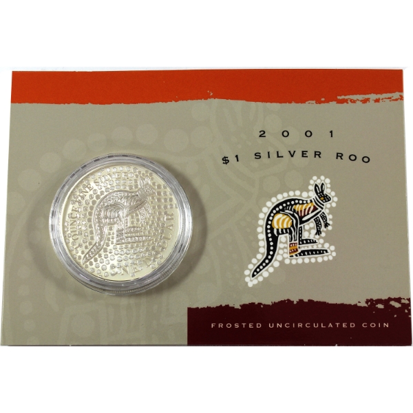 Australia Silver 2001 $1 Kangaroo 1oz .999 Fine Silver (Tax Exempt)