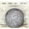 Image 1 : Silver $1 1967 ICCS MS65