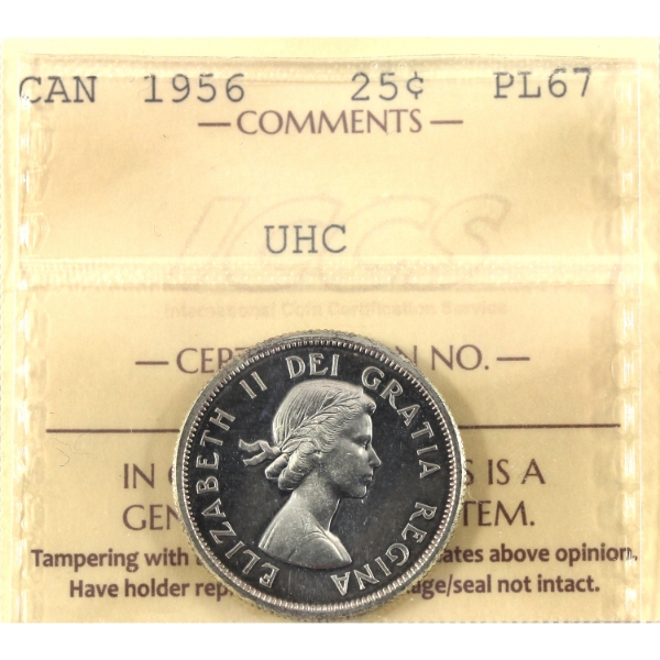 25-cent 1956 ICCS PL67 Ultra Heavy Cameo