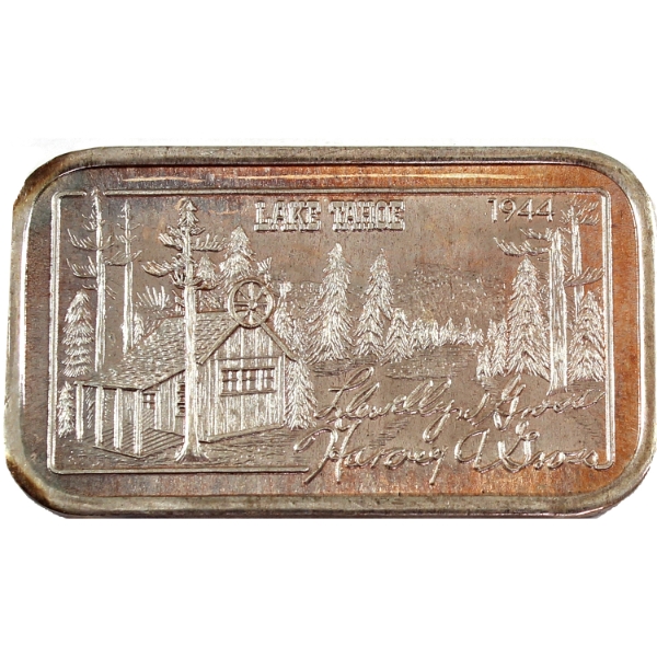 1oz Vintage SilverTowne 1984 Harvey's Lake Tahoe .999 Fine Silver Bar (Tax Exempt)