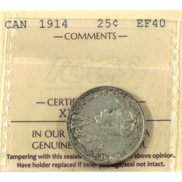 25-cent 1914 ICCS EF40