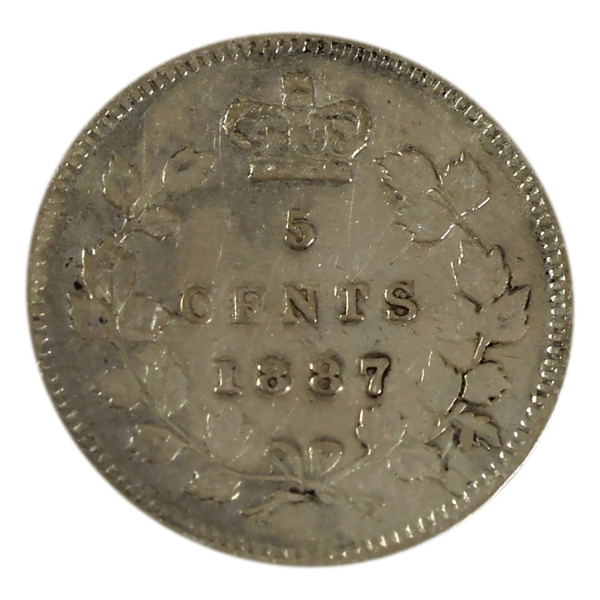 5-cent 1887 VF (Scratched)