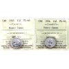 Image 1 : 10-cent 1955 & 1956 ICCS PL66 Heavy Cameo. 2pcs.