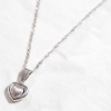 Image 2 : 10K White Gold 3-Dimensional Heart Pendant on 18" Chain. 3.06 grams. 