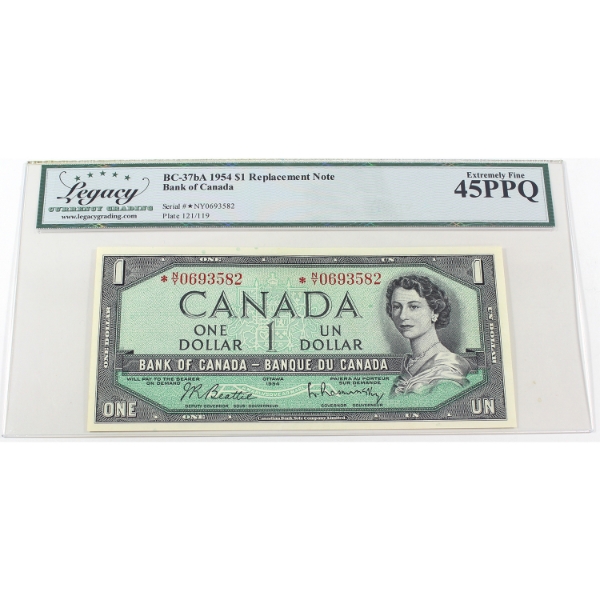 BC-37bA 1954 $1 *N/Y Replacement Legacy EF45 PPQ Beattie-Rasminsky SN:*N/Y0693582
