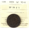 Image 1 : 1-cent 1859 DP N9 #5 ICCS VG8