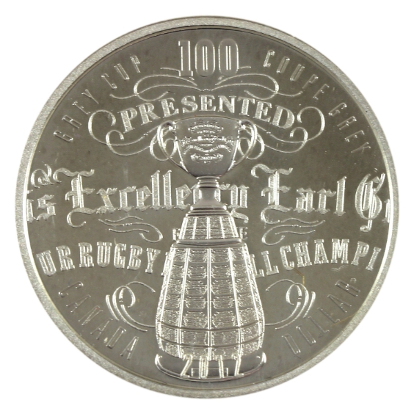 2012 $1 100th CFL Grey Cup Ltd. Edition Proof Silver Dollar ICCS PF68 (Tax Exempt)