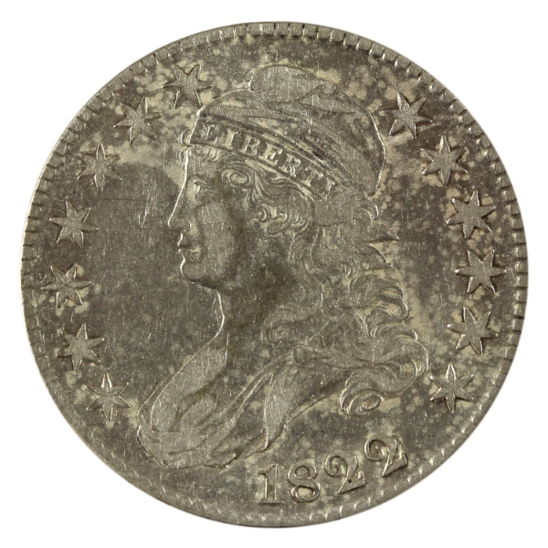 USA Silver 1822 Capped Bust Half Dollar Lettered Edge EF-AU