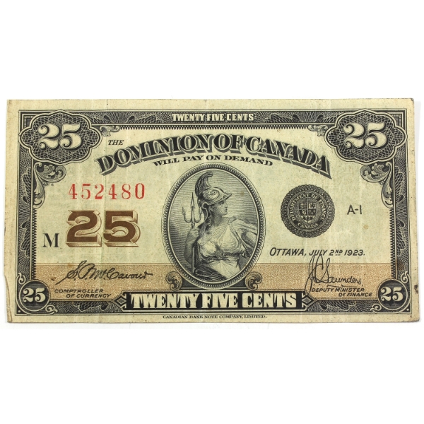 DC-24c 1923 25-cent Shinplaster VF-EF McCavour-Saunders
