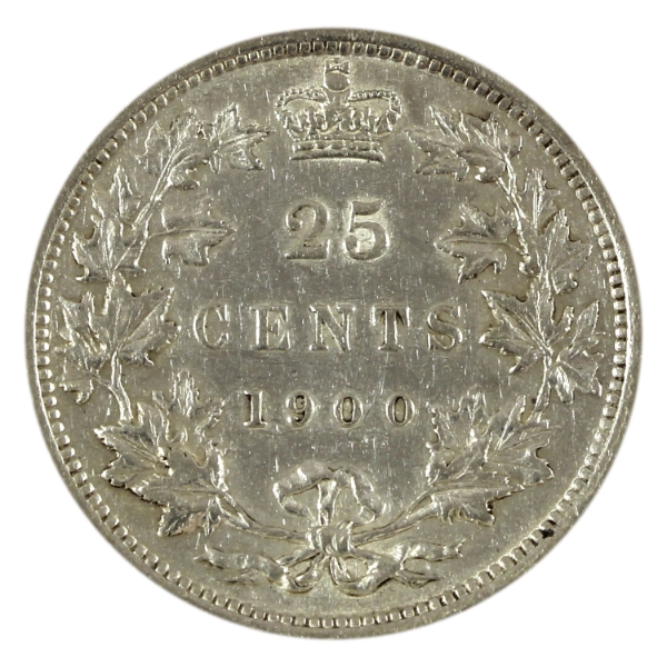 25-cent 1900 EF-AU