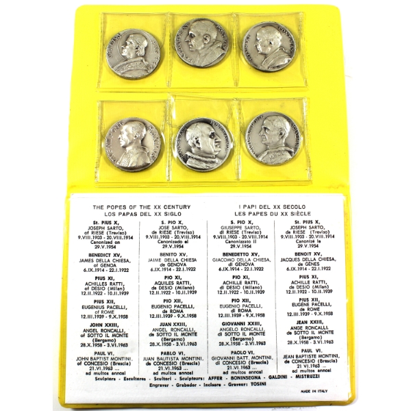 Italy The Popes of the XX Century 6-Coin Ultra High Relief Set in Original Case