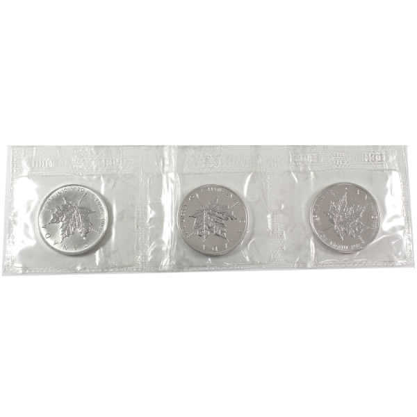 3x 1oz 2005 $5 SML .9999 Fine Silver in Sealed Sheet. 3pcs (Tax Exempt)