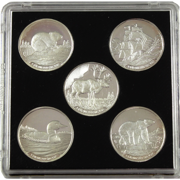 5x 1g Silver Maple Gram 5-Round Set. 5pcs. (Tax Exempt)