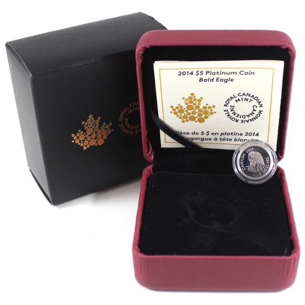 2014 Platinum $5 Bald Eagle 1/10oz .9995 Fine Platinum Coin (Tax Exempt)