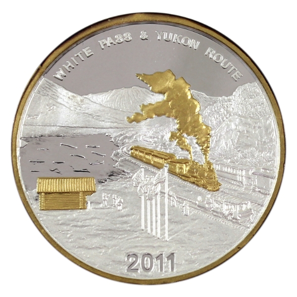 1oz Alaska Mint 2011 White Pass & Yukon Railway .999 Fine Silver Medallion (Tax Exempt)