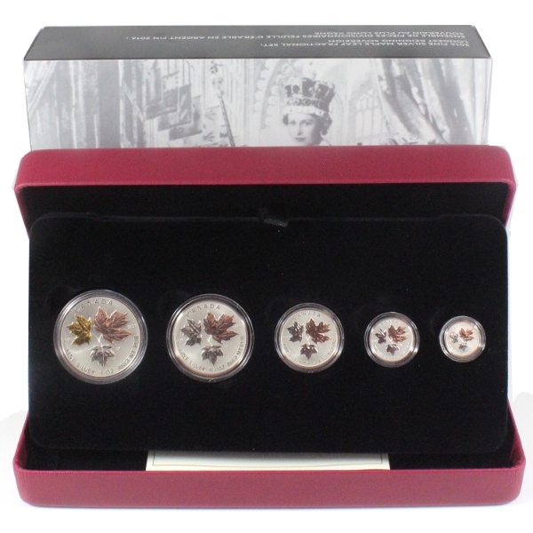 2016 Fine Silver Maple Leaf 5-Coin Fractional Set: Longest Reigning Sovereign (Tax Exempt)