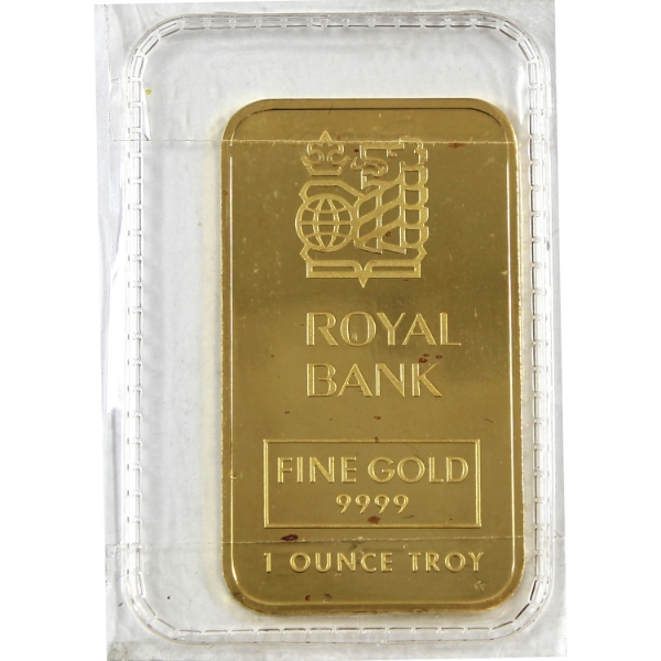 1oz Gold Johnson Matthey-Royal Bank (RBC) .9999 Fine Gold Bar, SN: 005399 *Scarce!* (Tax Exempt)