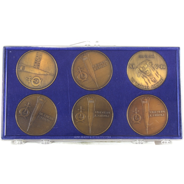 1961-1963 NASA Project Mercury Series Antique Bronze 6 Medal Set