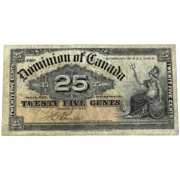 DC-15b 1900 25-cent Shinplaster F-VF Boville