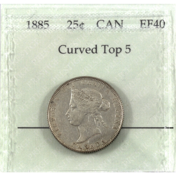 25-cent 1885 Curved Top 5 Prestige Certified EF40