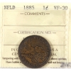 Image 1 : Newfoundland 1-cent 1885 ICCS VF30