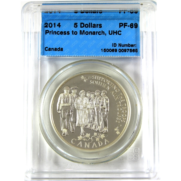 2014 $5 Princess to Monarch 23.17g .9999 Fine Silver Coin CCCS PF69 (Tax Exempt)
