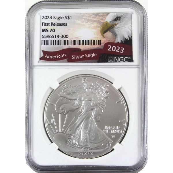 USA Silver 2023 $1 Silver Eagle Early Releases 1oz .999 Fine Silver Coin NGC MS70 (Tax Exempt)