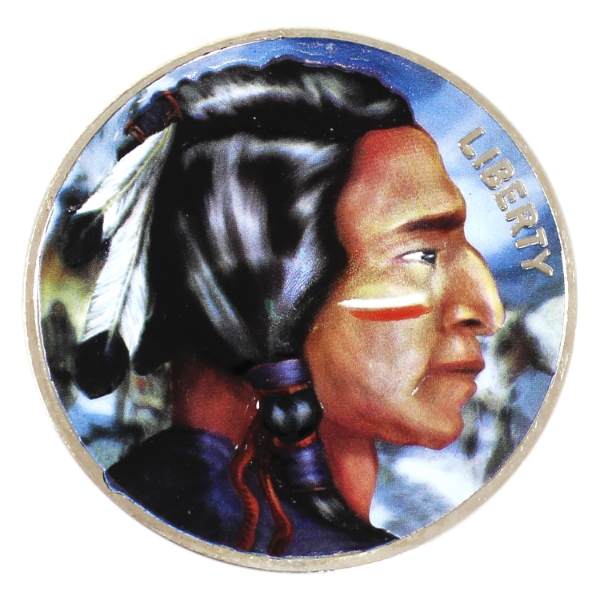 1oz Unknown Refiner American Buffalo .999 Fine Silver Round w/ Selective Colour (Tax Exempt)